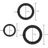 FUKR Lot de 3 Cockrings fins Dick Stretch Noirs